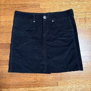 Athleta Corduroy Mini Skirt Women's 4‎ Black Stretch Pockets Casual Fall Style